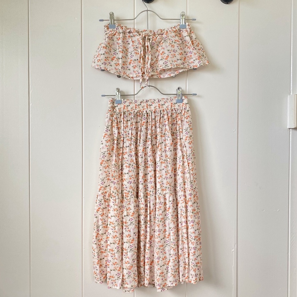 Floral boho two piece set
